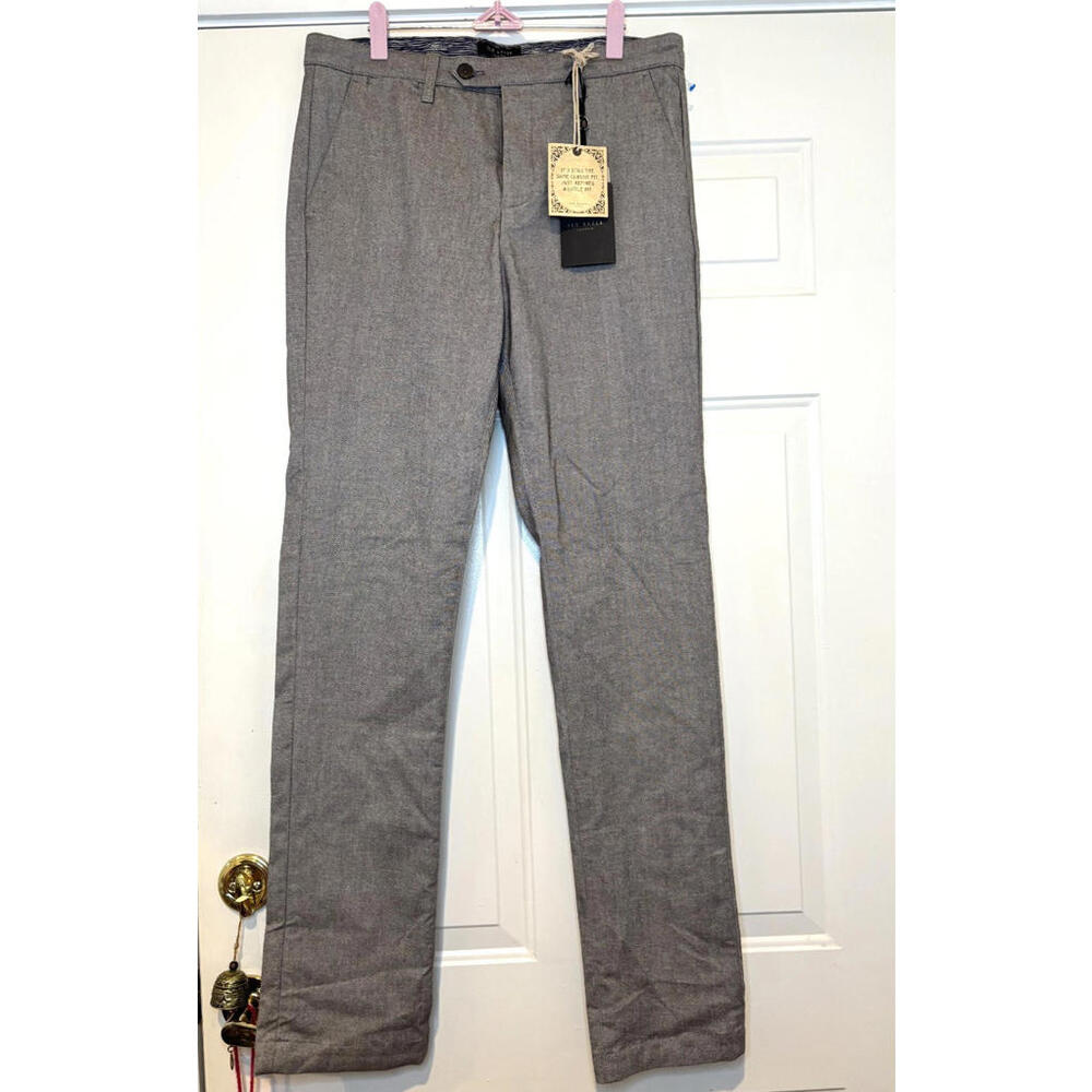Ted Baker brown dress pants sz 32 tall straight leg new with tags #2086